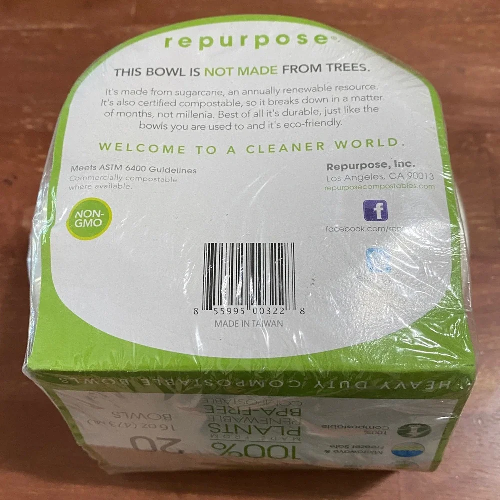Repurpose Compostable Plates and Bowls Set 20ct 6in Plates 20ct 16oz Bowls NEW
